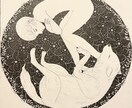 モノクロイラスト描きます 水性ペンで描く繊細で神秘的な世界 イメージ4