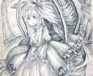 童話調の白黒絵描きます 細かな描き込みで重厚さと温かみのある絵です イメージ1