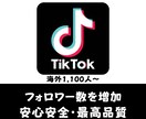 TikTokフォロワー数を格安価格で増やします ✨安心安全、最高品質にてご提供✨フォロワー1,100人～ イメージ1