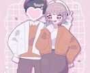 カップル(夢絵)イラスト描きます 低価格でアイコンや全身絵を描きます！ イメージ1