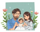 優しい雰囲気のある似顔絵描きます 優しく、あたたかみのある絵柄で似顔絵描かせてください! イメージ3