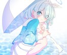 アニメ塗り風人物イラストお描きします SNSアイコン、動画用イラスト、サムネイルなど イメージ1