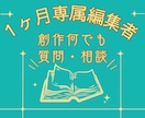 創作なんでも質問相談⭐︎1ヶ月専属編集者になります 回数無制限！元出版社編集が小説等作品や創作の質問相談に答える イメージ1