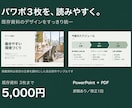 既存のパワポ3枚を読みやすく整えます 少量のお試し対応、配色とレイアウトを統一 イメージ1