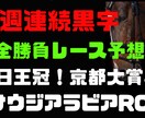 毎日王冠！京都大賞典！サウジアラビアRC予想します ３週連続黒字中！完成した中央競馬馬券術！完全勝負レース予想！ イメージ1