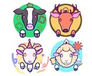 頭に小物を乗せたかわいい動物のアイコンを描きます アップの顔にカラフルな目が映える！明るくかわいく仕上げます。 イメージ6