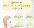伝わりやすい育児・ライフスタイル記事を作成します 発達グレー育児経験を活かした提案・How To記事が得意です イメージ1