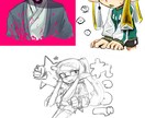 SNS用アイコン・イラストを描きます 単体絵やミニキャラなどの絵柄で描きます！ペア画も可能です イメージ3