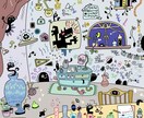 ごちゃごちゃしたイラストを描きます まるでパズルのピースみたい。ちょっぴりクセになるイラスト♪ イメージ4