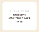 ネットショップの商品説明文を1商品分お書きします 商品の魅力が伝わる説明文を、見出し付きでお届けします イメージ1