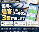 営業の追客LINE・メール文を3案作成します 営業歴10年の経験で、顧客に寄り添う追客文をご提案 イメージ1