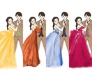 結婚式のドレス色当てクイズイラスト描きます 3〜5択の色当てクイズイラスト！ドレスを忠実に再現！ イメージ1