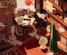 背景コンセプトアート世界観を魅せるイラスト描きます キャラ入り一枚絵・環境美術・MV背景など柔軟に制作します イメージ1