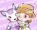 どうぶつの森 アイコン用イラスト描きます あなたの推し住民とツーショットのイラスト描きます！ イメージ1