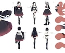 オリジナルキャラクター・立ち絵・三面図作成します 三面図/パーツ分け/立ち絵/キャラクターデザイン他対応します イメージ6