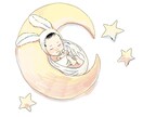 お子様や家族のイラストを描きます ニューボーンフォト、バースデーフォトなど♡ イメージ3