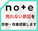 noteが売れない原因を診断・改善提案します アカウント全体を分析し、今直すべき順番を整理します イメージ1