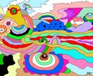ポップサイケ風一枚絵の作成承ります レトロでポップでゆるくてサイケな、楽しい作品です イメージ9