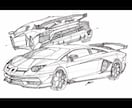 リクエストをもとに車のイラストを描きます サインペンでA4紙にスケッチします イメージ1