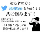 初心者〜Twitterの使い方を共に悩みます 投稿ネタや運用方法の相談相手になります！ イメージ1