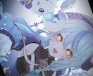 sns用のアイコンや動画用のイラストをお描きします ちょっぴりダークで綺麗なイラストをお求めの方に！ イメージ6
