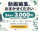 3分3千円から動画を見やすく編集します 完成尺1分千円｜AI活用＋人の手で仕上げ イメージ2
