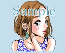 お写真をもとに女の子のアイコン描きます キラキラかわいいオシャレな雰囲気でお仕上げします。 イメージ1