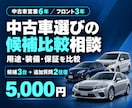 中古車の候補3台を用途と条件で比較します 中古車営業6年。用途・装備・保証から候補を整理 イメージ1