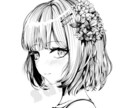 線画の可愛い女の子描きます 漫画風タッチ黒一色のオリキャラ制作 イメージ3