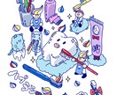 ひとくち版　ポップで愉快なイラスト描きます ☆にぎやかポップな「観る」おもちゃ箱 イメージ5