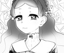 モノクロ線画で上半身アイコンを描きます 繊細な線で上半身アイコンを丁寧に制作します イメージ2