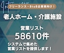 老人ホーム・介護施設の営業リスト提供します 【3000円｜1件1円以下】営業リスト58610件 イメージ1