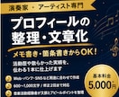 演奏家・音楽家のプロフィール文章を整理・作成します 出演依頼・Web・SNS等に！活動歴や箇条書きから整理します イメージ1