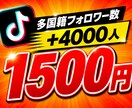 TikTokフォロワー数+4,000増やします ⭐️様々なSNSと要望に対応しております⭐️ イメージ1