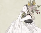 水彩風のおしゃれなイラスト作成します SNSアイコンにもオススメ！繊細なタッチで描く、女性イラスト イメージ8