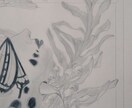 抽象的で不思議な絵を部屋に飾れます 作品は四つ切ですがA2サイズの額縁に入れています。 イメージ2