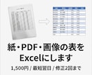 紙・PDF・画像の表をExcelデータ化します 手入力のかわりに。最短翌日、修正2回まで イメージ1