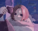 厚塗りでダーク可愛いイラストを描きます お面とフリルの多いお洋服大得意！たくさんお着替え出来ます！ イメージ6