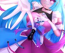 かっこ可愛いイラスト描きます なかなかない髪の塗り方です！！ イメージ2