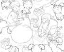 シンプルな人物の、ぬり絵用イラスト描きます シンプルなこの世界を、あなた色に染めて下さい♪ イメージ5