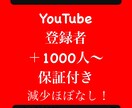 YouTube登録者1000人～増やします YouTube登録者数！30日間の保証付き！ イメージ1