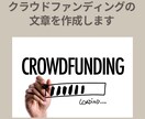 クラウドファンディングの文章を作成します 【実績者監修】プロ目線で支援が集まりやすい構成・文章作成 イメージ1