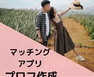 マッチングアプリのプロフィール作成します ささるプロフィール作成します。 イメージ1