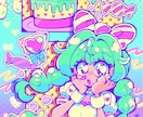 レトロポップでかわいい女の子描きます アイコン、ヘッダー、動画のサムネ、趣味・鑑賞用等など！ イメージ8