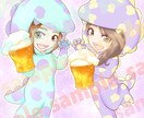 ちびキャラ、等身大キャラのデジタルイラスト承ります アイコン、サムネから用途に合わせたイラスト イメージ8