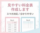 Canvaで見やすい料金表作成します スマホで見やすく分かりやすい！ イメージ1