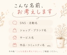 あなたにぴったりの名前を10案ご提案します あなたの『こんな感じ』を、ぴったりの名前に仕立てます。 イメージ2