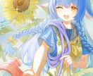 キャラを彩る背景付きイラスト描きます リッチで温かみのある厚塗りイラストはいかがでしょうか？ イメージ1