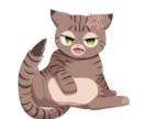 おっさん座りのキジトラ猫のキャラクター販売します 組み合わせ自由！ゲームや動画の素材などに イメージ4