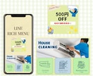 気になるLINEリッチメニューを作成します 見やすくて使いやすい！シンプルで綺麗なリッチメニュー！ イメージ5